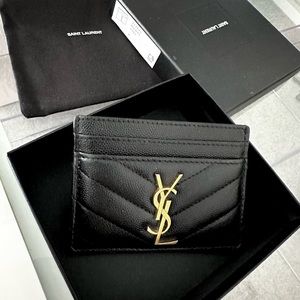 YSL card holder black/gold